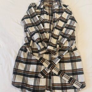 Blank NYC Cream and Black Plaid Jacket